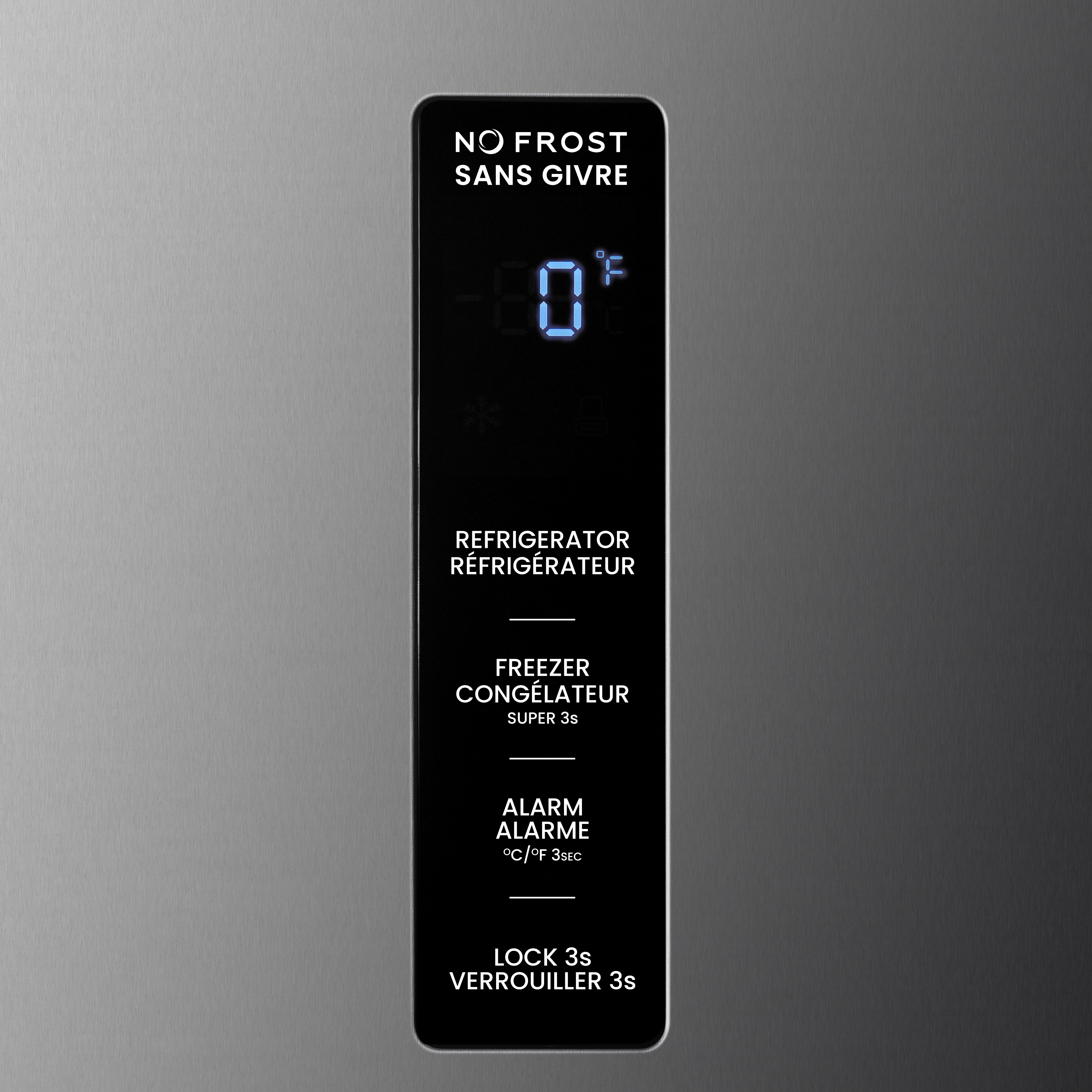 Danby DUF212B1SLCDB 21.2 cu ft upright freezer electronic control panel detail